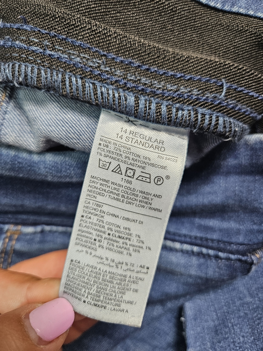 Old Navy Rockstar Mid-Rise Distressed Jeggings Blue Size 14 Regular - Picture 11 of 13